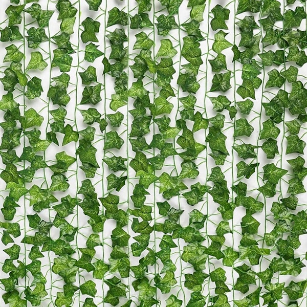 Bedste kvalitet 2,3M Ivy Grøn Falske Blade Girland Plante Vine Løv Hjem Dekor Plast Rattan Snor Væg Dekoration Kunstige Planter