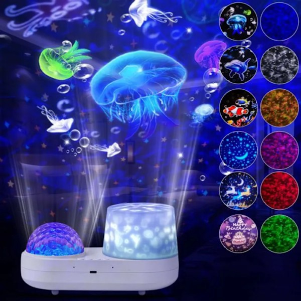 Dynamisk 360 grader Ocean Starry Sky Galaxy Projection Light