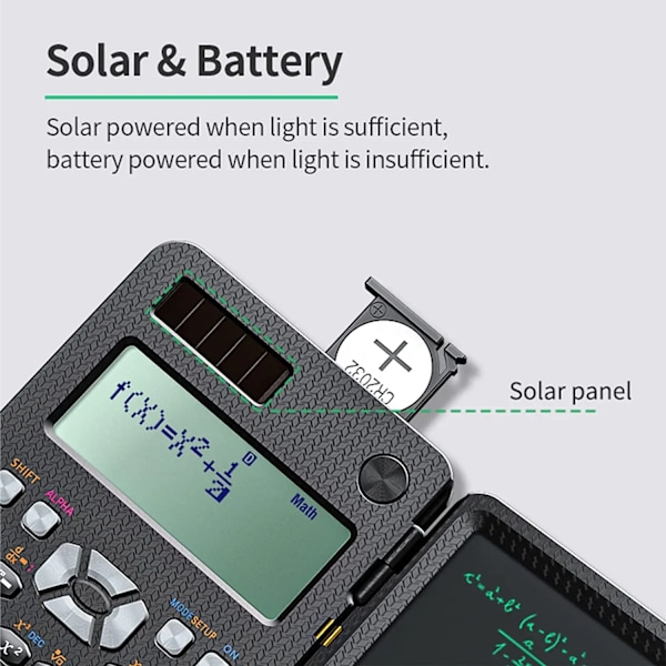 Solar Scientific Lommeregner med LCD Notesblok 417 funktioner