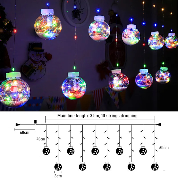 LED joulu koristelu loma valo toivotus pallolla juhla verho nauha valo