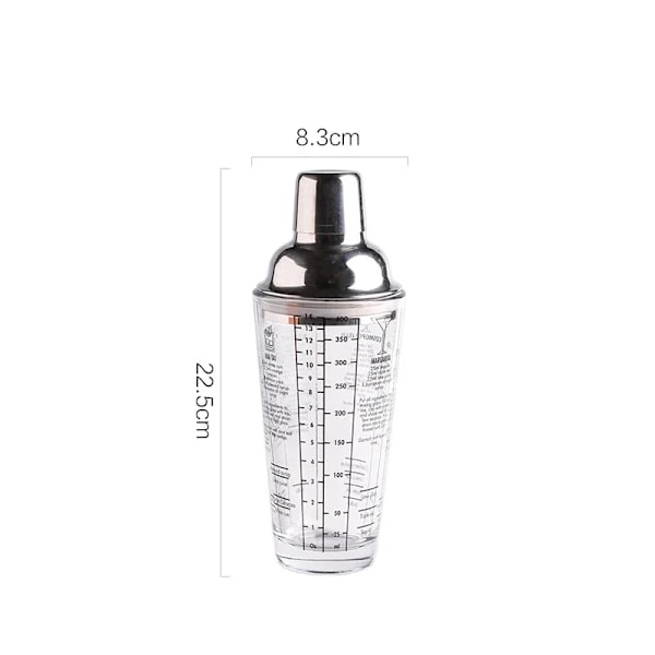 Cocktail Shaker 400ml lasi läpinäkyvä kuppi sekoitus viini lasi juhla baari baarimies käsi cocktail ruostumaton teräs baarimestarin työkalut