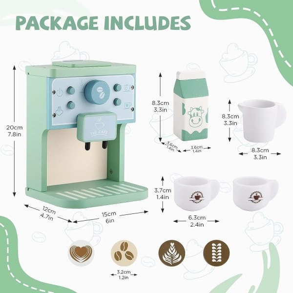 Lek Kök Tillbehör  Trä Kaffe Set Set Tidig Utbildning Leksak