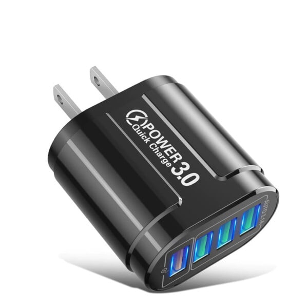 Rask Lading QC 3.0 Vegglading For iPhone 12 11 Samsung Xiaomi Mobil 4 Porter EU US Plug Adapter Travel