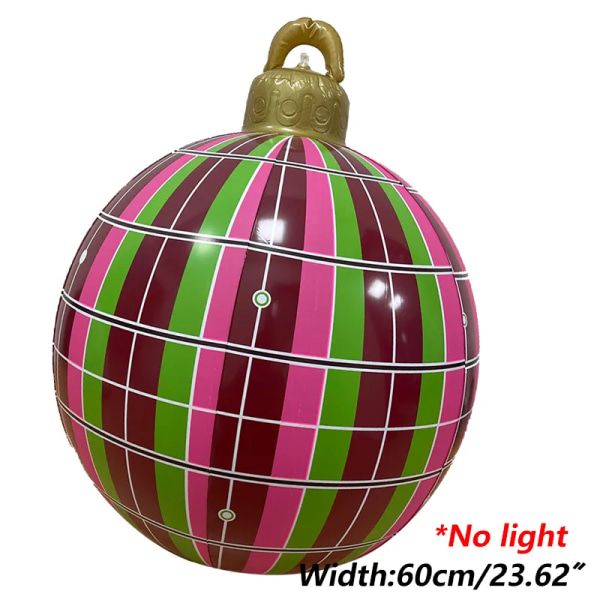 60 cm Utendørs Jule Uppblåsbar Dekorert Ball PVC Gigant Stor Store Baller Xmas Tre Dekorasjoner Leketøy Ball