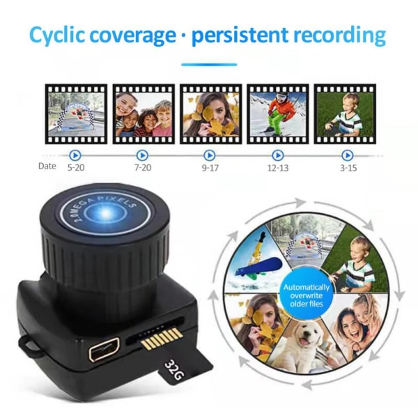 Tiny Kamera HD Video Ljud Bil Sport Micro Cam Webcam Med Mic Y2000 Camcorder