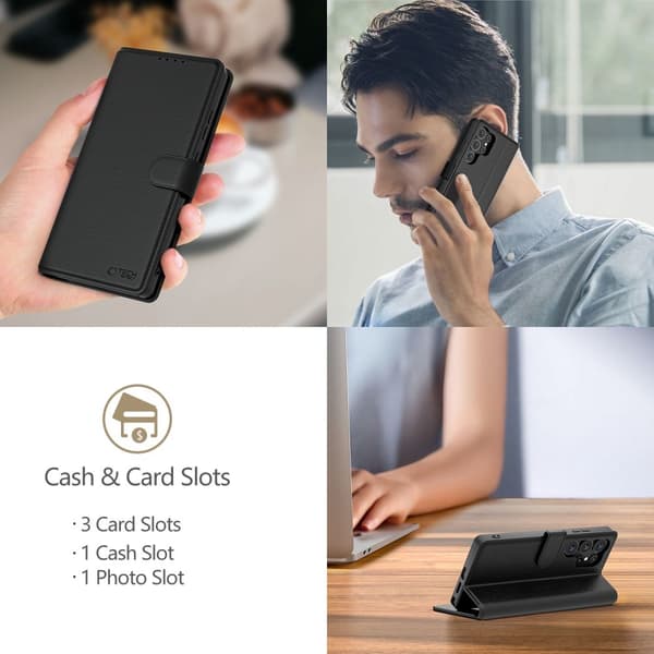 Tech-Protect Galaxy S25 Ultra Cover Læder Sort