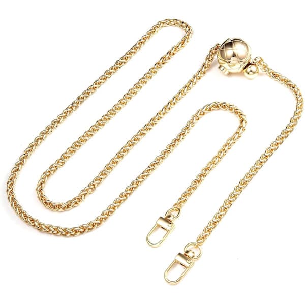 Gyllene Handväskkedja - 130cm Justerbar Metallkedja för Damväskor, Modeaccessoar