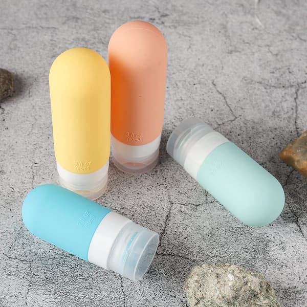 Reseflaskor med fodral, Reseset, Reseflaskor Handbagage 90ML, 16-delat set, Silikonreseflaskor, Påfyllningsbara reseflaskor, schampo