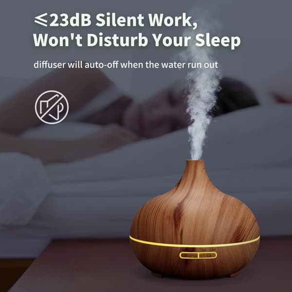 Eterisk oljediffuser 500ml Ultralyd Aromaterapi Luftfukter, Cool Mist Aroma Diffuser, 7 Farge LED-lys, 4 Timer, Luftfrisker, Luftfukter