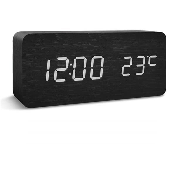 Digital LED vekkerklokke Hvit Hvit White