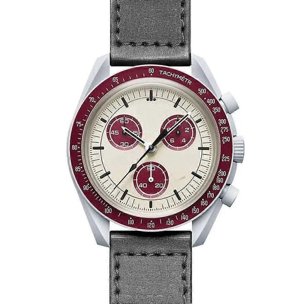 Planet Six-hånds Quartz Ur Kronograf Lysende Display Vandafvisende Måne Merkur Design Pluto Pluto