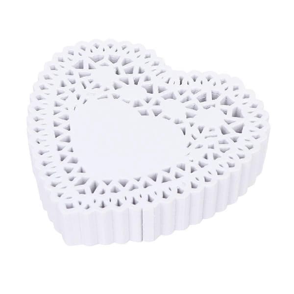 250 stk 10 cm hjerteformede kakebrett, solide runde kakeunderlag, dessertbrett til bursdag, bryllup (hvit) - WELLNGS