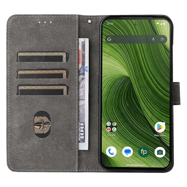 TKdaddy Fairphone 6 PU Läder Plånboksfodral med RFID-blockerande Ställ och Handledsrem Grön