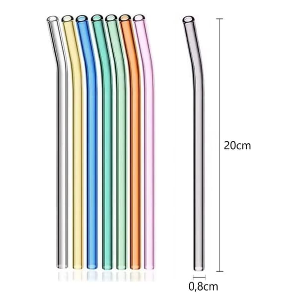 Återanvändbara sugrör i glas – 8-pack