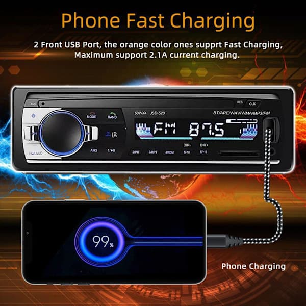 DIN Bluetooth-autostereot handsfree Hot C1