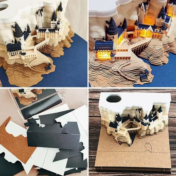 150 Selvlysende Sticky Notes, Hogwarts Slot Selvlysende Sticky Note Blokke 90x90x50mm