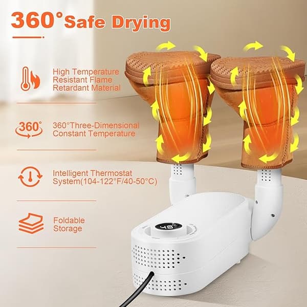 Rising FF Skotørrer, Støvletørrer, Handsketørrer med Smart Timer, Foldbart Design og Skotørrer