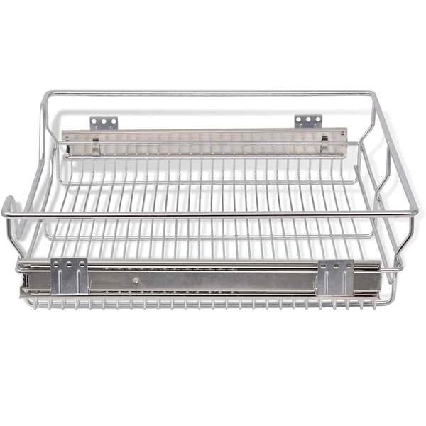 vidaXL Utdragbara trådkorgar 2 st Silver 600 mm Silver