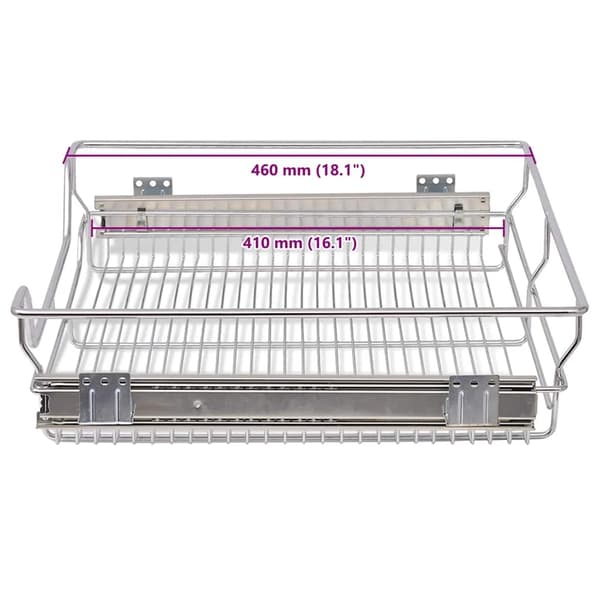 vidaXL Utdragbara trådkorgar 2 st Silver 600 mm Silver