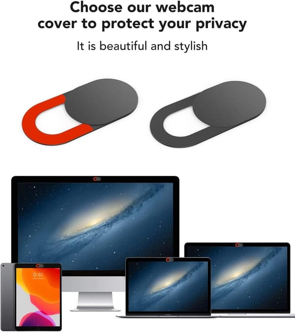 Beskyttelse for bærbar PC-webkamera 8 stk (4 svarte + 4 røde) Webkamerabeskyttelse KIWI d DXGHC