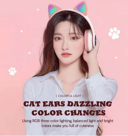 Kattører headset trådløse katt bluetooth hodetelefoner