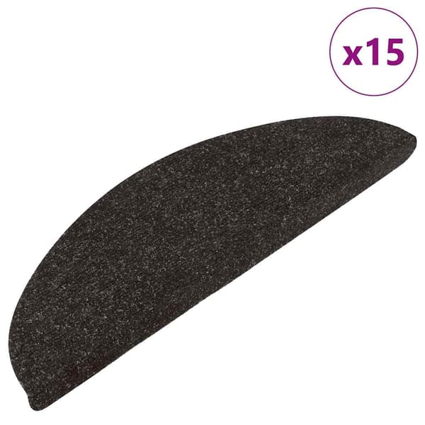 vidaXL Selvklæbende trappetrinmåtter 15 stk. 56x17x3 cm sort