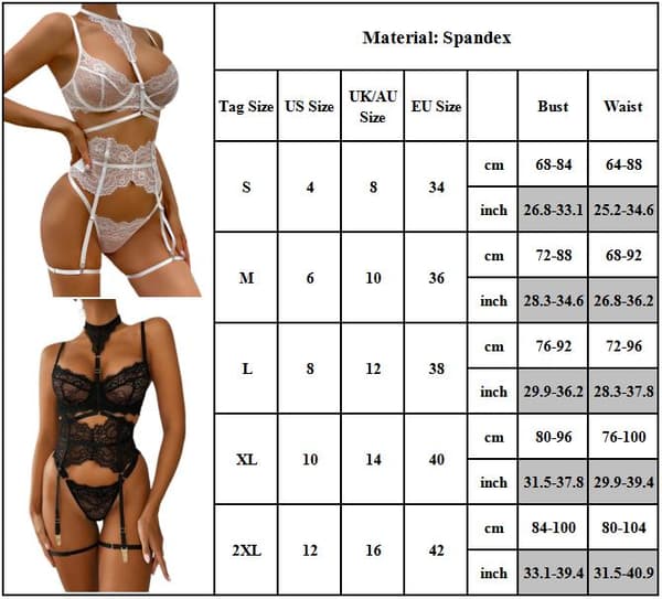 exig Underkläder BH string Babydoll Bandage Underkläder - hög kvalitet vit S white S