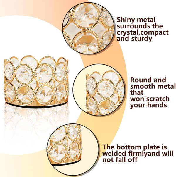 6 krystall telysholdere, bulk, gave telysholdere, rhinestone design, borddekorasjon, bryllupsfest