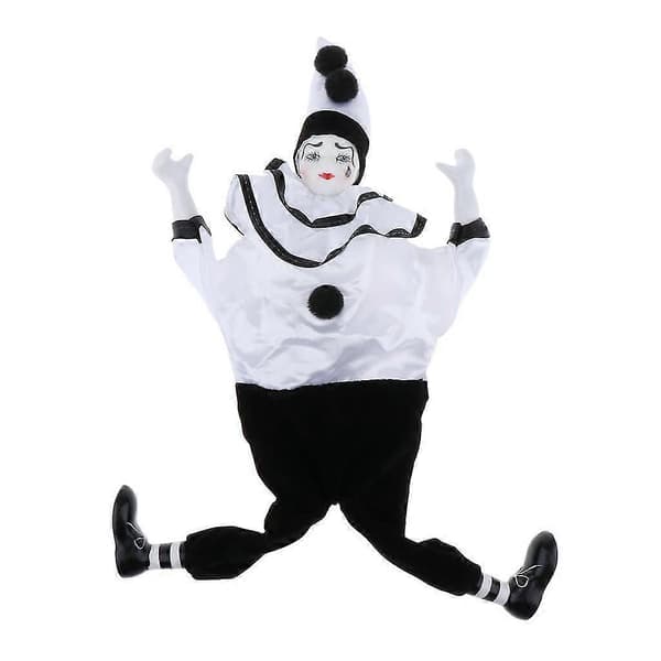 Porslinsclowndockor - Små cirkusclownfigurer, samlarobjekt svart heminredningsprydnad