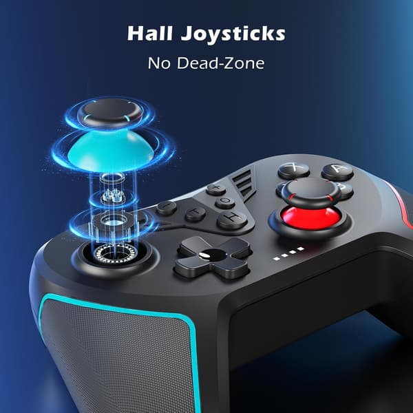 Kontroller for Switch, trådløs kontroller kompatibel med Switch Lite/OLED, Turbo/Makroprogrammering/Justerbar vibrasjon/6-akset gyroskop/Skjermbilde Black