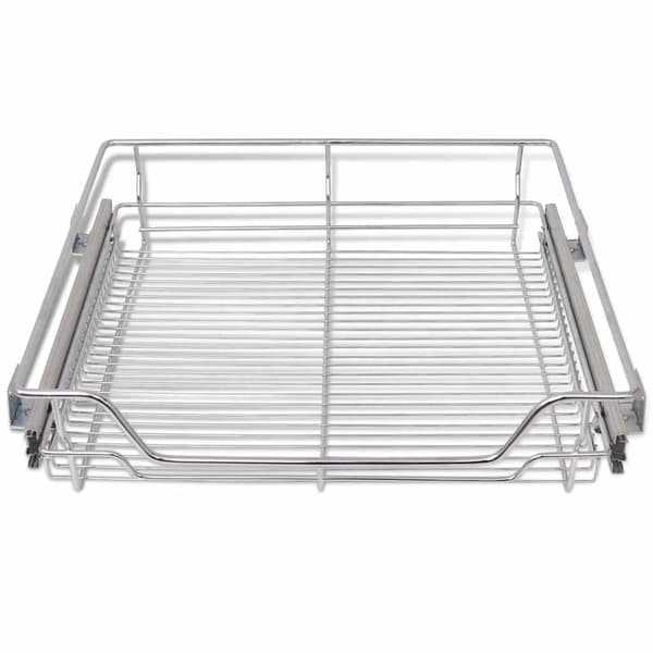 vidaXL Utdragbara trådkorgar 2 st Silver 600 mm Silver
