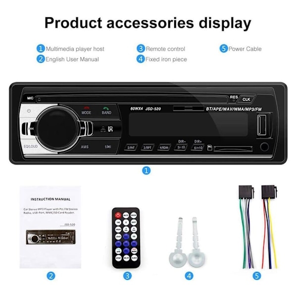 DIN Bluetooth bilstereo handsfree Hot C1