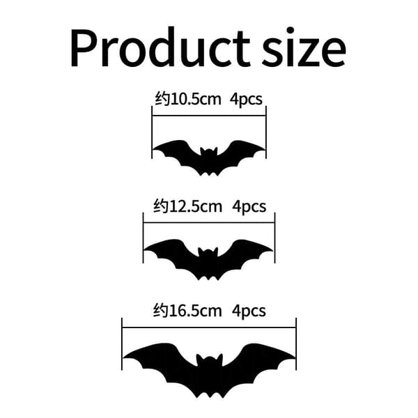 LED-fladdermöss och spindlar Halloween-dekorationer, inredning, 3D-lysande fladdermusväggdekor bat 12Pack