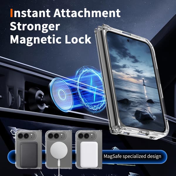 Transparent magnetiskt fodral för Apple iPhone 18 Duo (vänster-höger vikbart skyddsfodral)