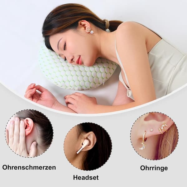 Ørebeskyttelsespude til piercing, bambusfiber med kølende effekt, lyserød farve.