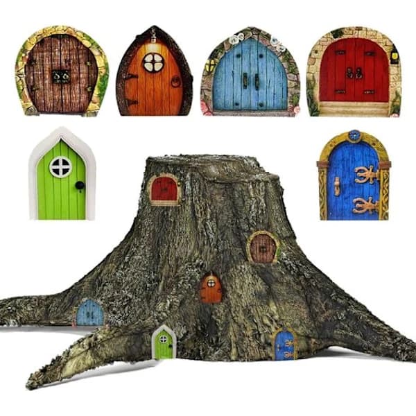 6-pak Havfe-døre, 2 mm tykke Miniature Fe-døre, Julemandsdøre, Nisse-døre