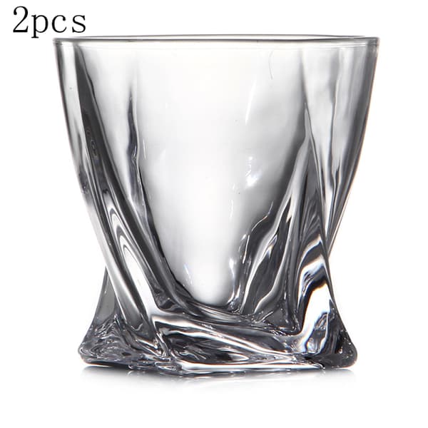 Lyxig presentförpackning för whisky, unika vridna Scotch-glas, diskmaskinssäkra, set med 2 blyfria glas