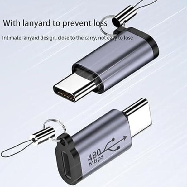 5-pack USB-adapterkit – Typ-C & Micro till Lightning, Mini & Typ-C – Kompatibel med Android/iOS-enheter