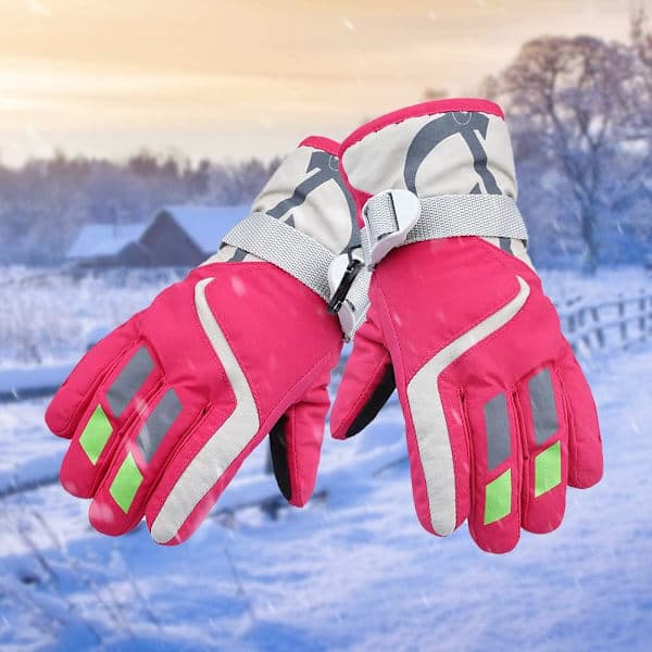 Skihandsker til børn (rosarød, pink)