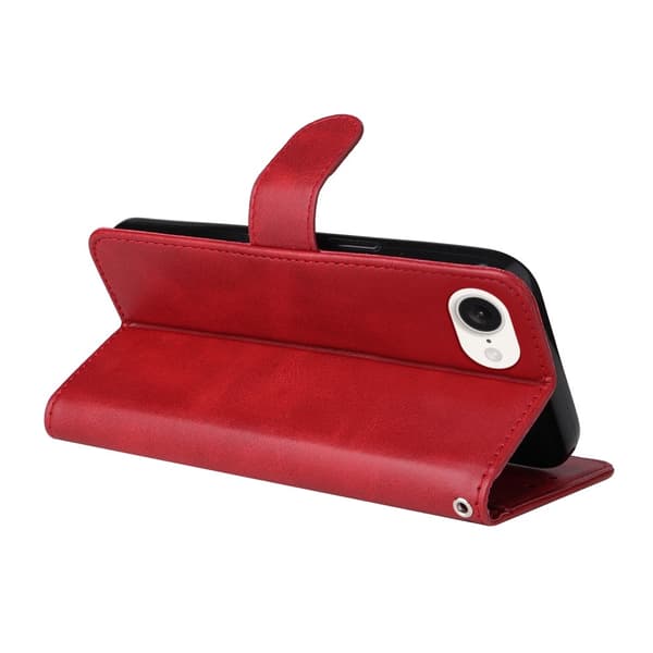 SKALO iPhone 16e PU læderpung etui - Flere farver rød red