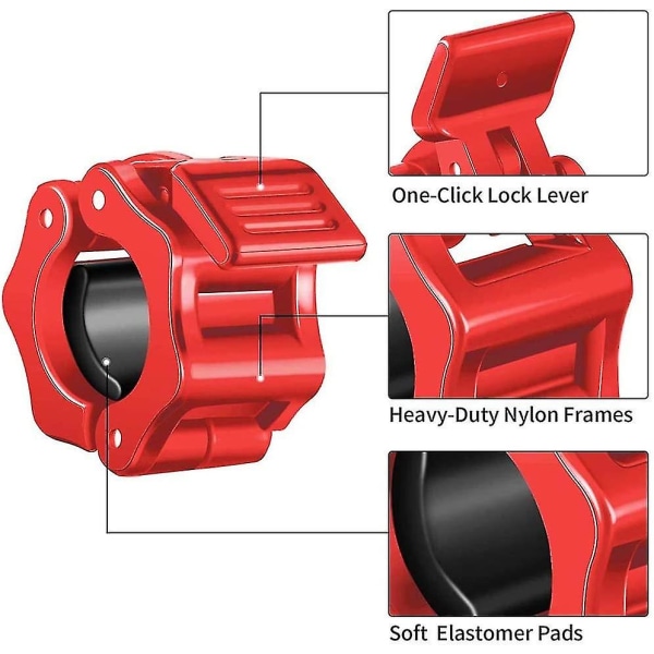 Skivstångsklämmor - Quick Release Par Låsande Standard Stång Vikt P...