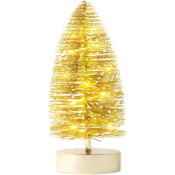 Mini mini julgran guld, LED 20cm