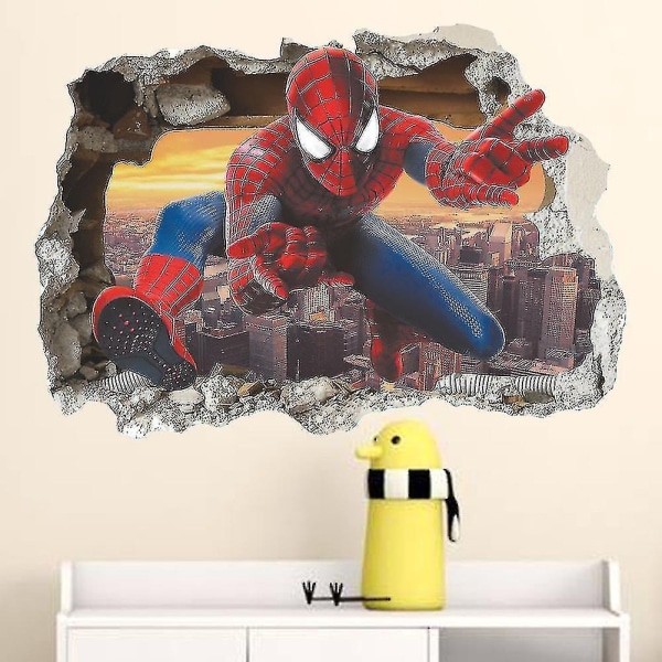 ACY Broken Wall Spiderman Väggdekor Barnrum Väggdekor Väggmålning 70x50 cm