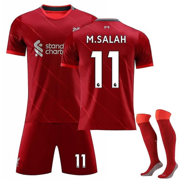 21/22 Liverpool Hemma Salah Fotbollströja Training Kits00