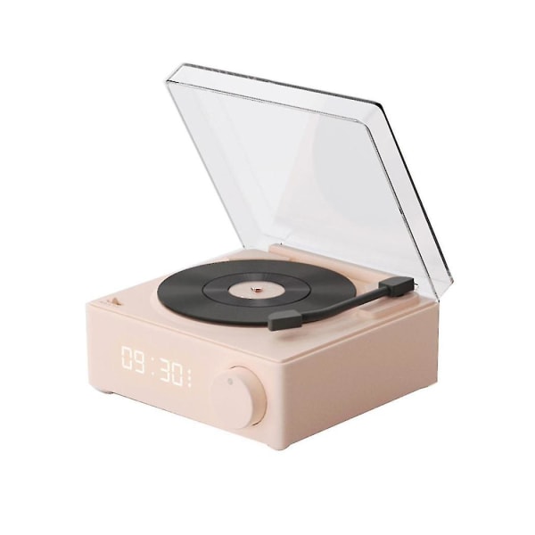 Multifunktionell Bluetooth högtalare väckarklocka Vinylskivspelare Desktop Ljudbox för rumssäng