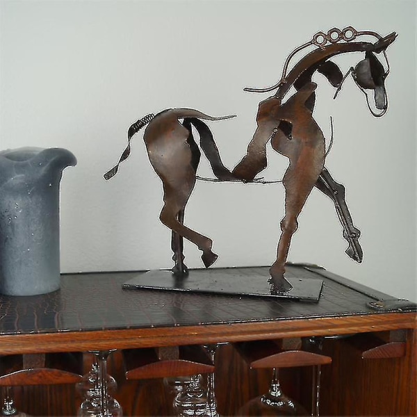 Häst Skulptur Metall Led Djurskulptur Hem Restaurang Dekoration Inflyttningspresent