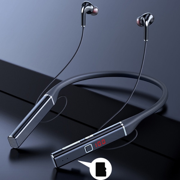 TWS 100 timmars trådlösa hörlurar Bluetooth magnetiska nackbandshörlurar IPX3Vattentäta sporthörlurar00