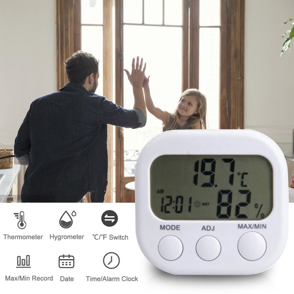 Digital Hygrometer Termometer Luftfuktighetsmätare inomhus Mini Rumstermometer Exakt luftfuktighetsmätare W