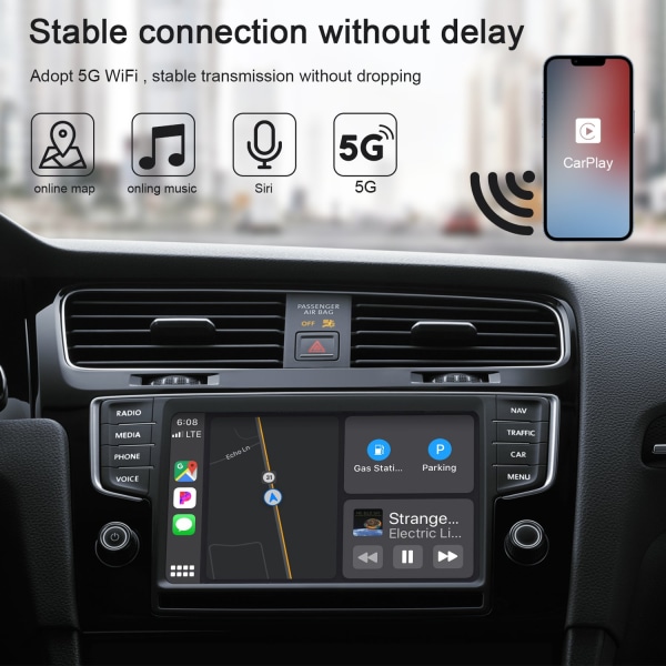ACY trådlös CarPlay-adapter för lPhone Trådlös biladapter, Apple trådlös Carplay-adapter, P