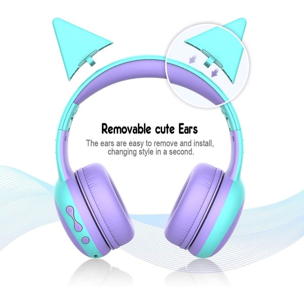 ACY Stereo hörlurar för barn Hörselskydd Bluetooth hörlurar med mikrofon